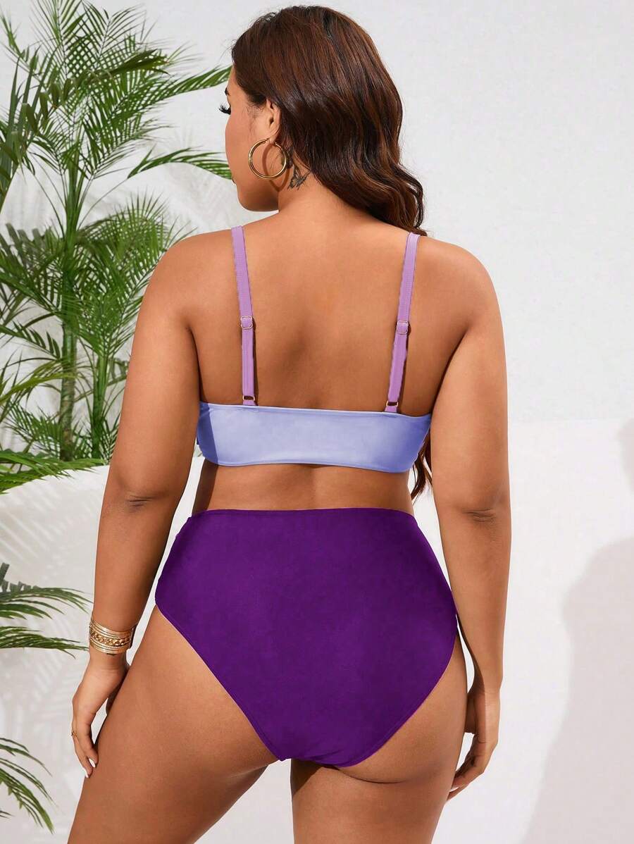 Biquíni Plus Size Color Block Elegance