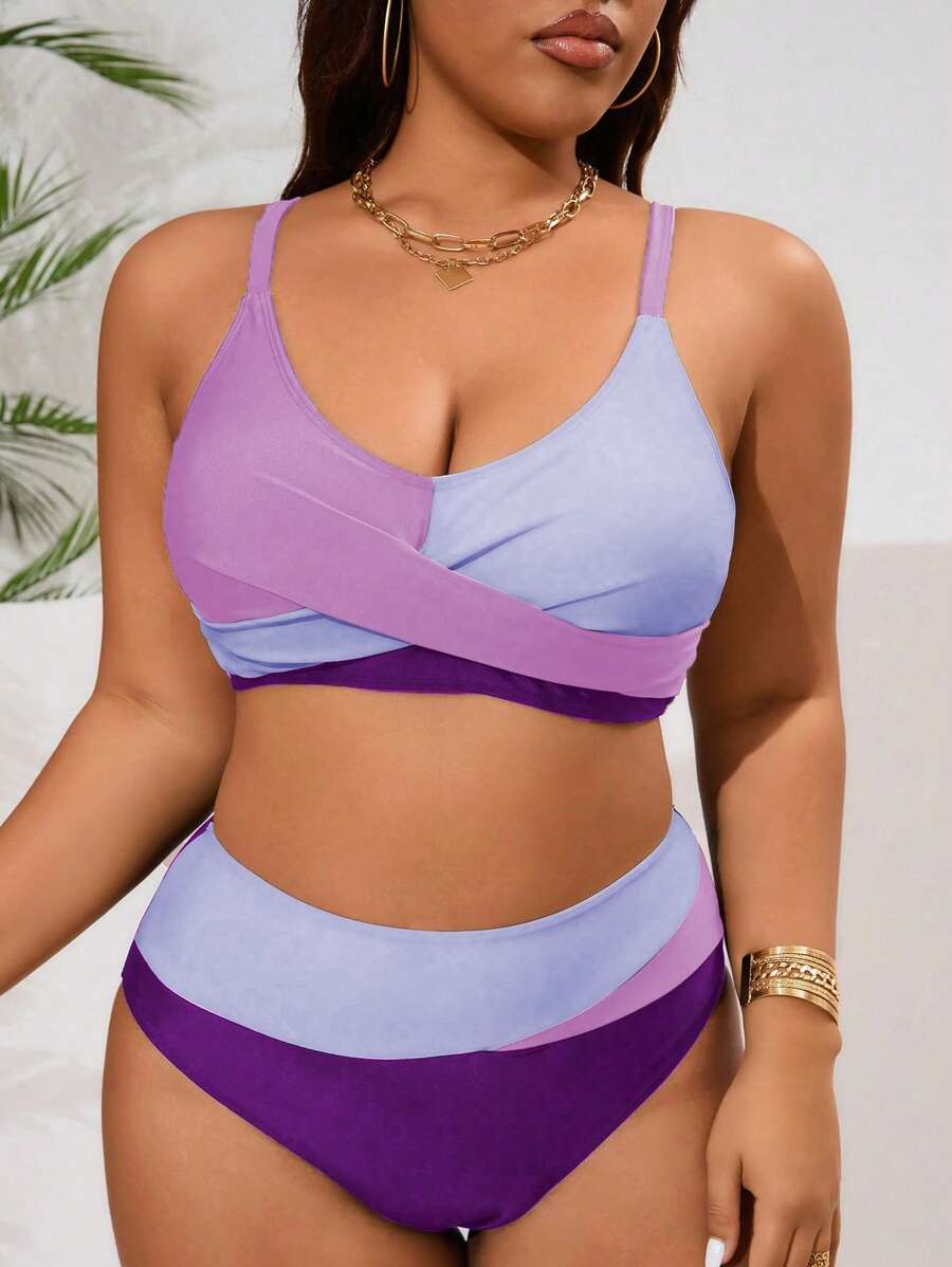 Biquíni Plus Size Color Block Elegance
