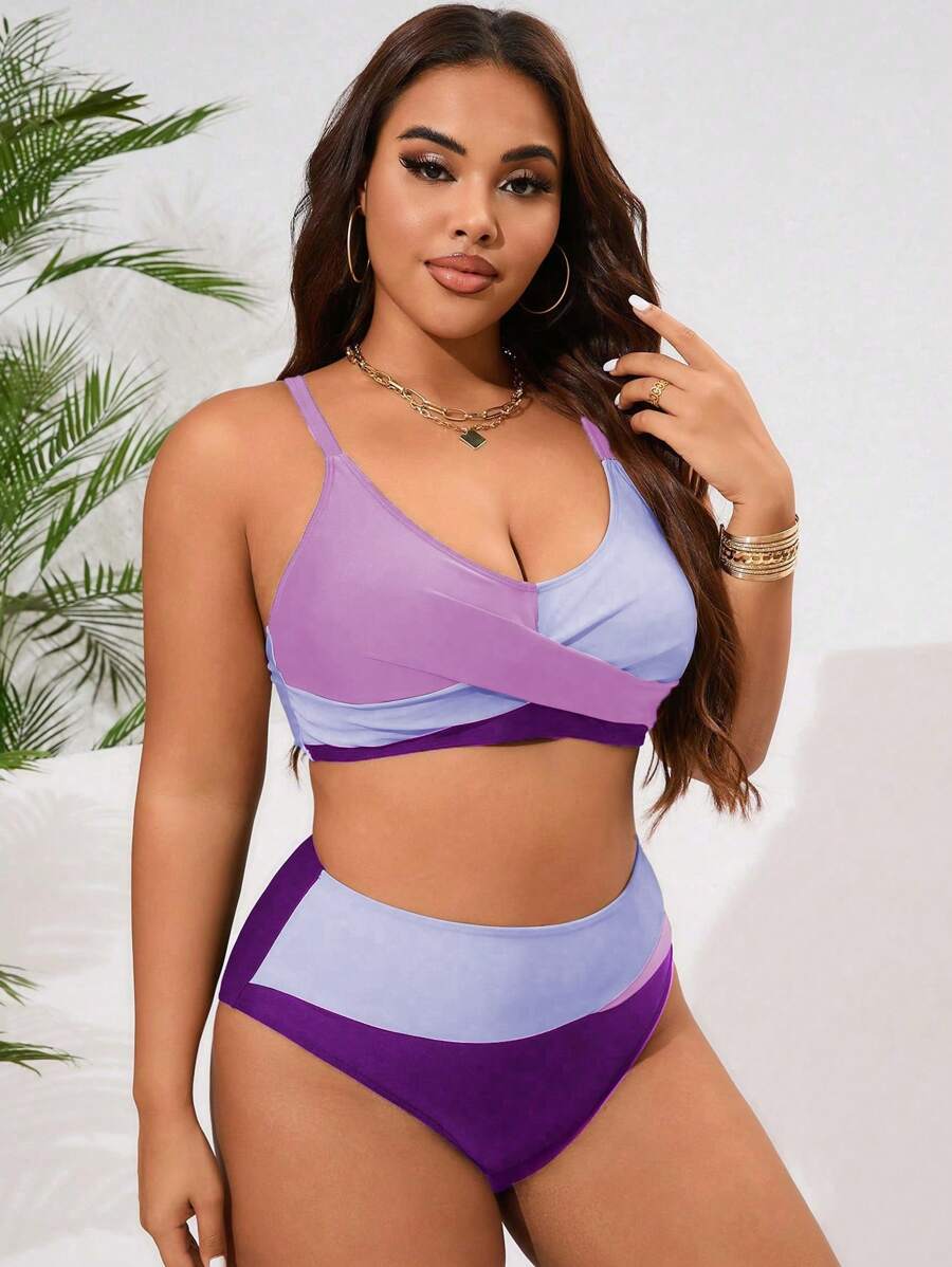 Biquíni Plus Size Color Block Elegance