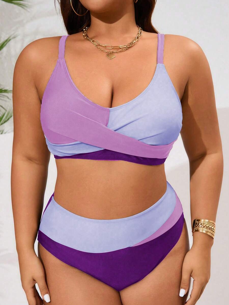 Biquíni Plus Size Color Block Elegance