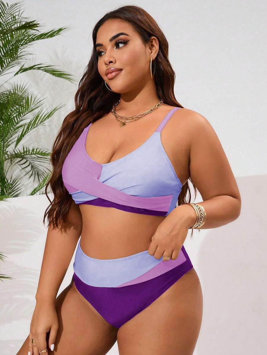 Biquíni Plus Size Color Block Elegance