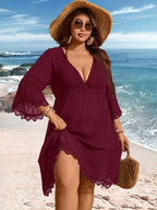 Saída de Praia Plus Size com Renda nas Barras