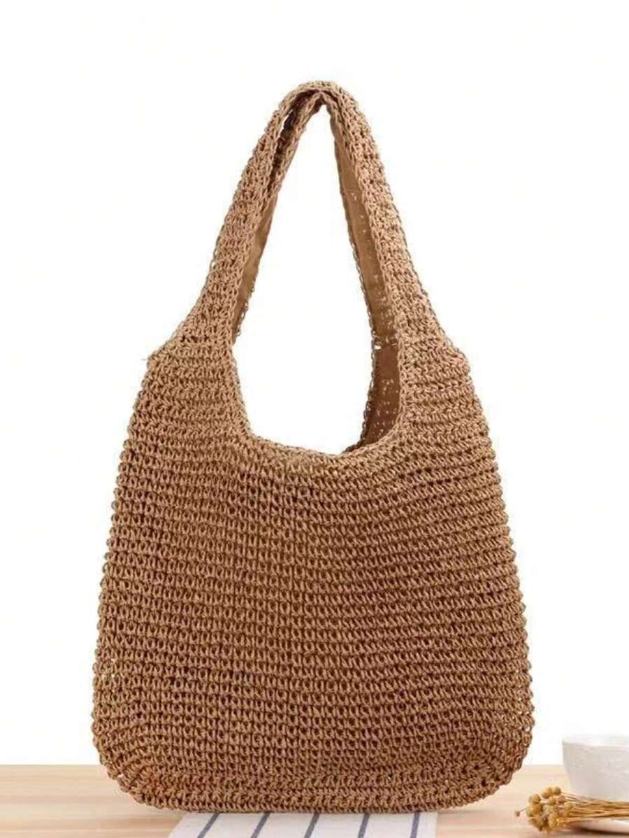 Bolsa de Ombro em Palha Sintética