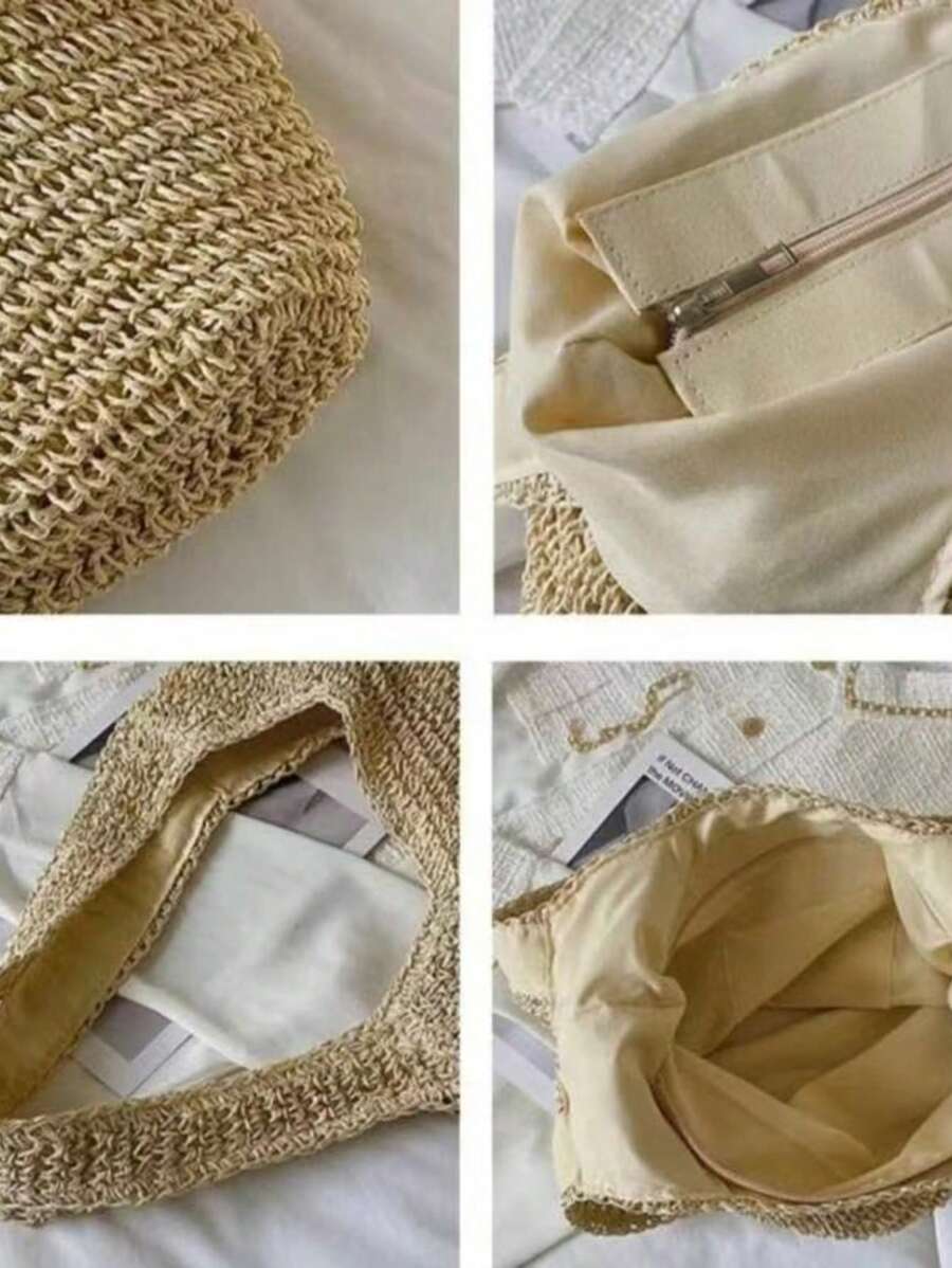 Bolsa de Ombro em Palha Sintética