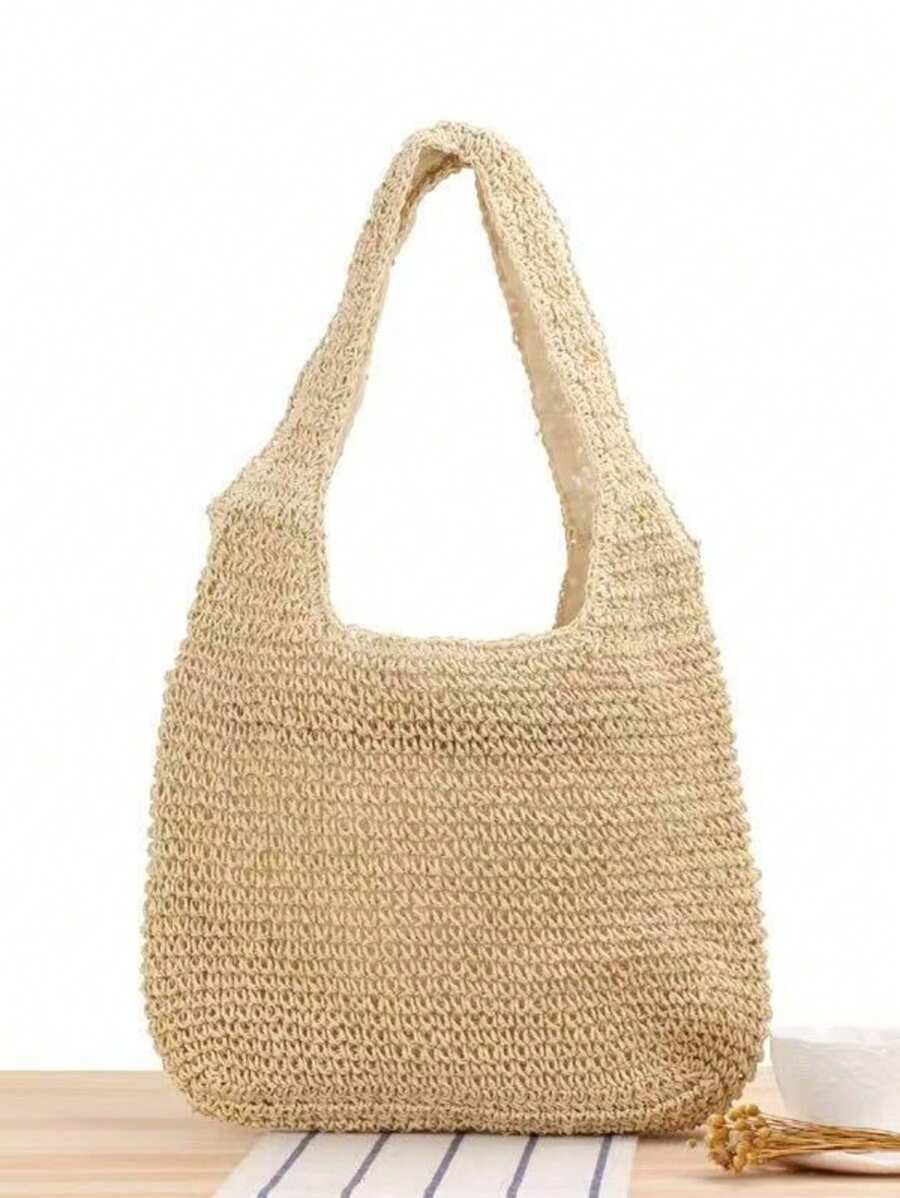 Bolsa de Ombro em Palha Sintética