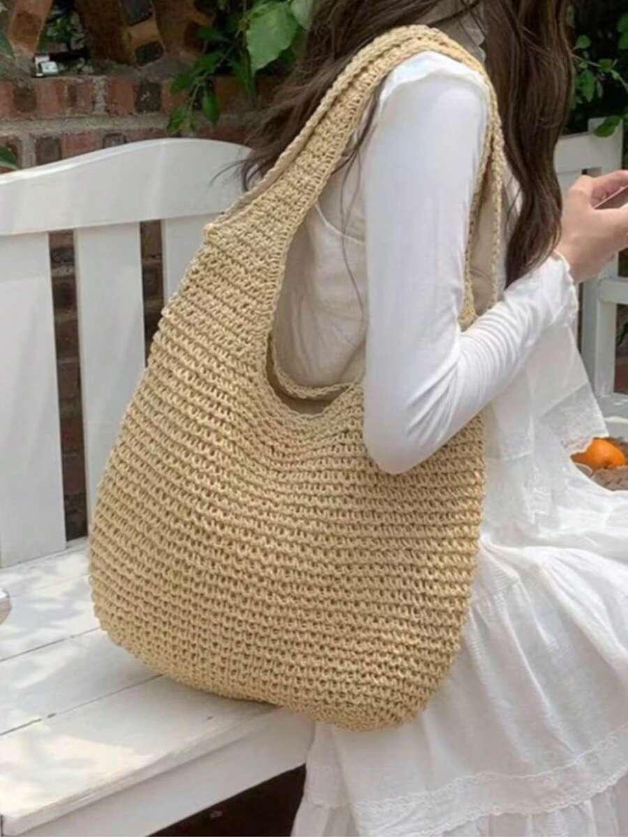 Bolsa de Ombro em Palha Sintética