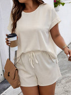 Conjunto Feminino Casual em Tecido Texturizado