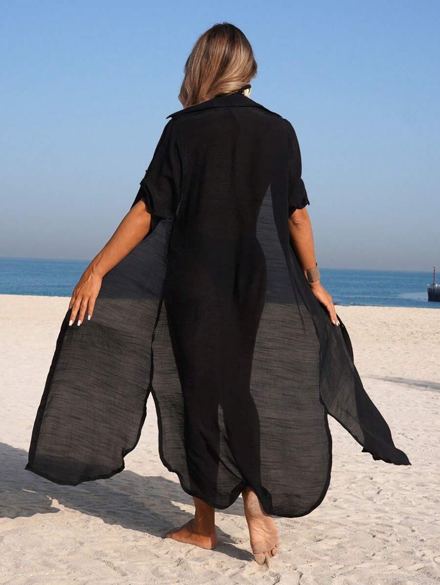 Saída de Praia Longa Camisa Aberta