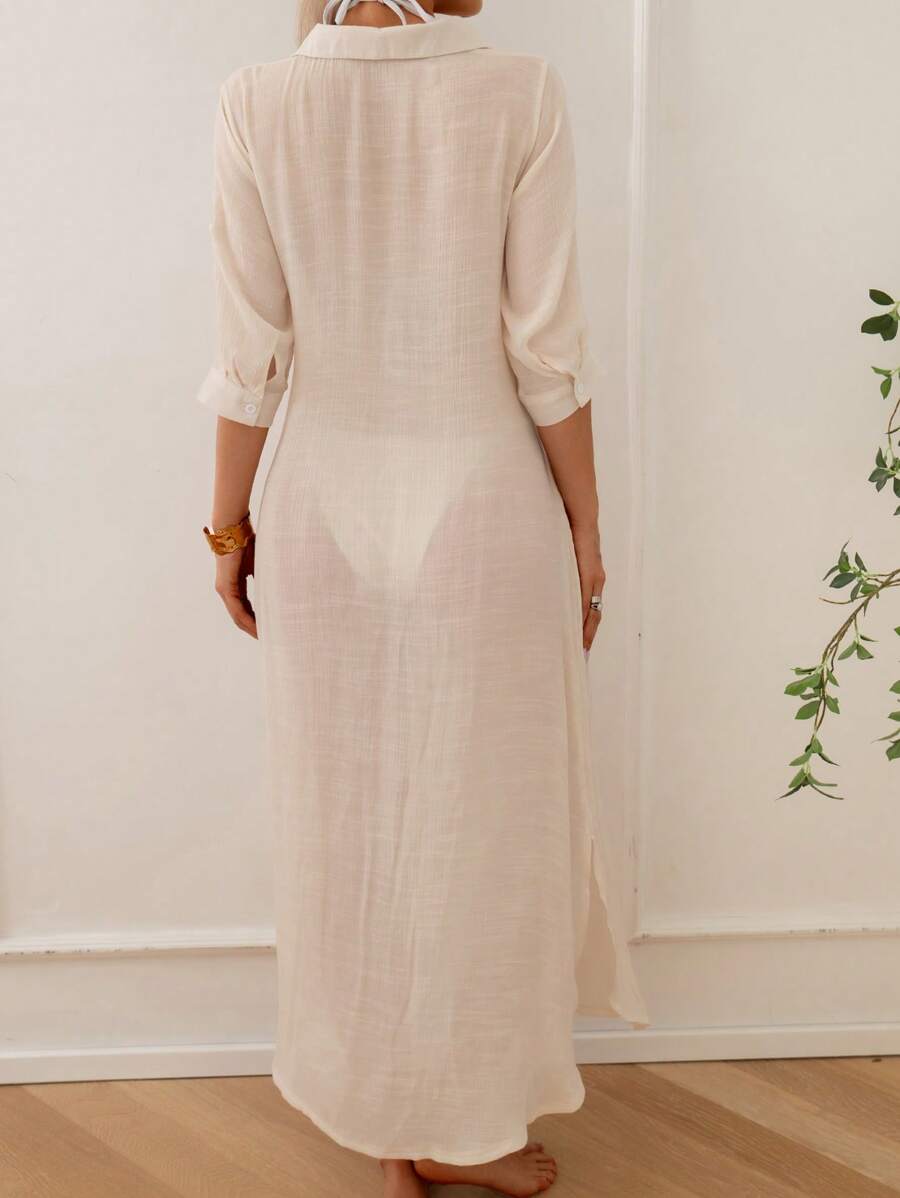 Saída de Praia Longa Camisa Aberta