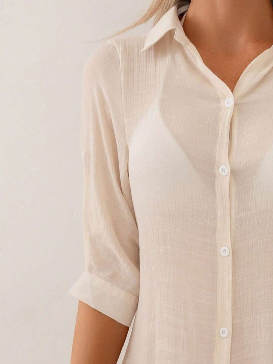 Saída de Praia Longa Camisa Aberta