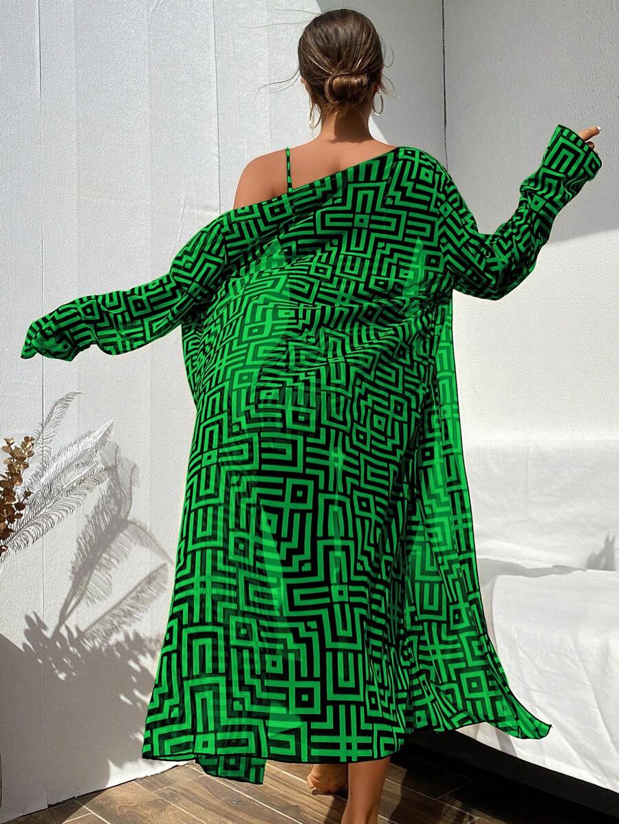 Conjunto Praia Geometric Chic 3 Peças