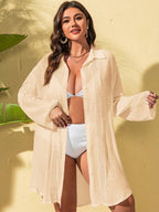 Saída de Praia Camisa Rendada Longa
