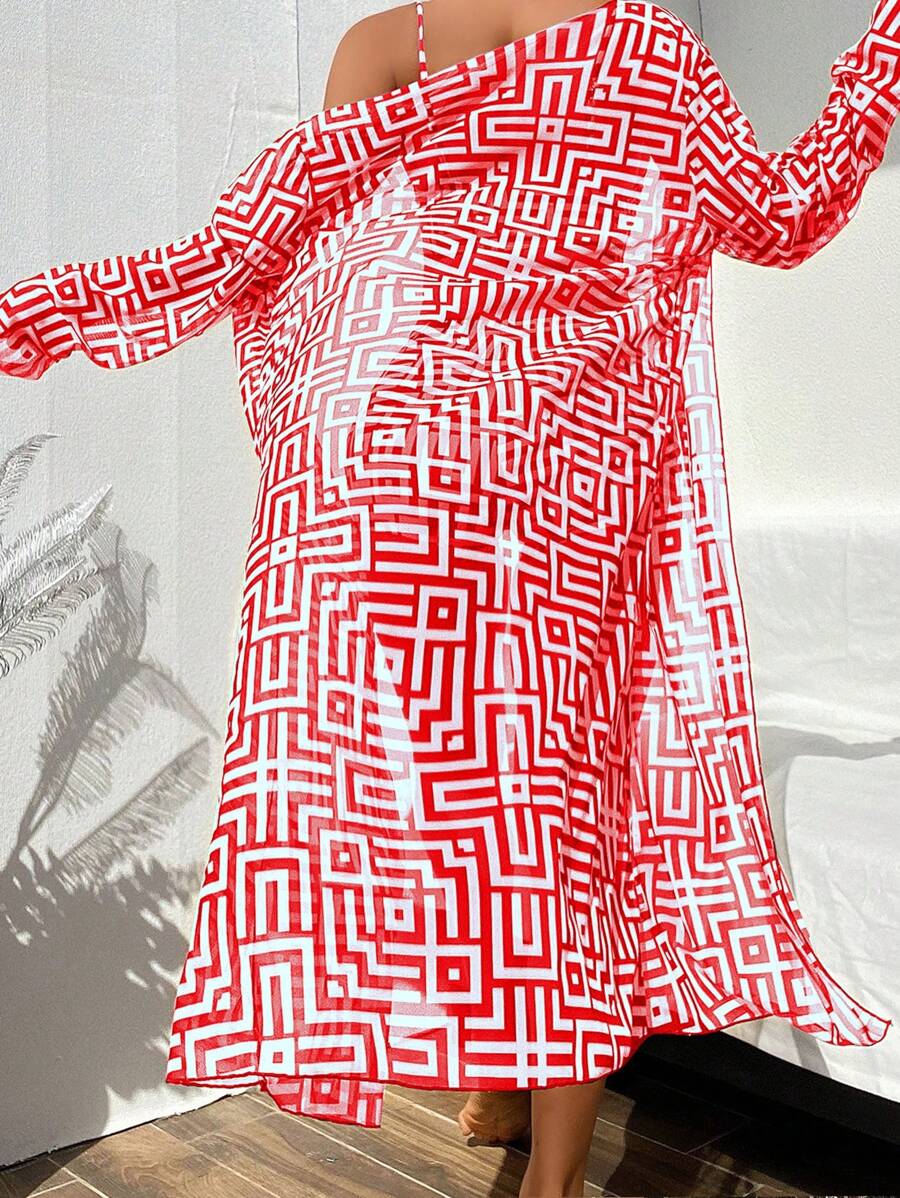 Conjunto Praia Geometric Chic 3 Peças