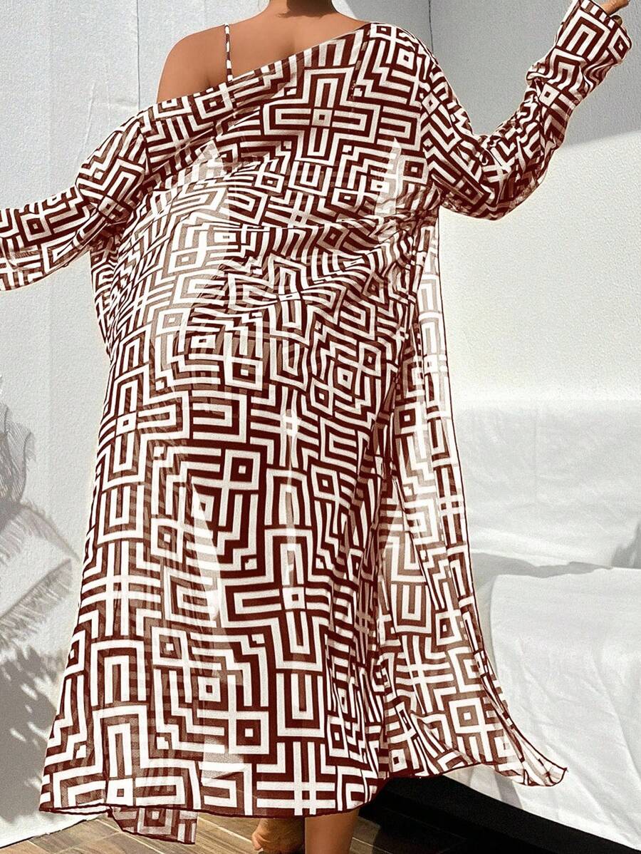 Conjunto Praia Geometric Chic 3 Peças