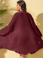 Saída de Praia Camisa Rendada Longa