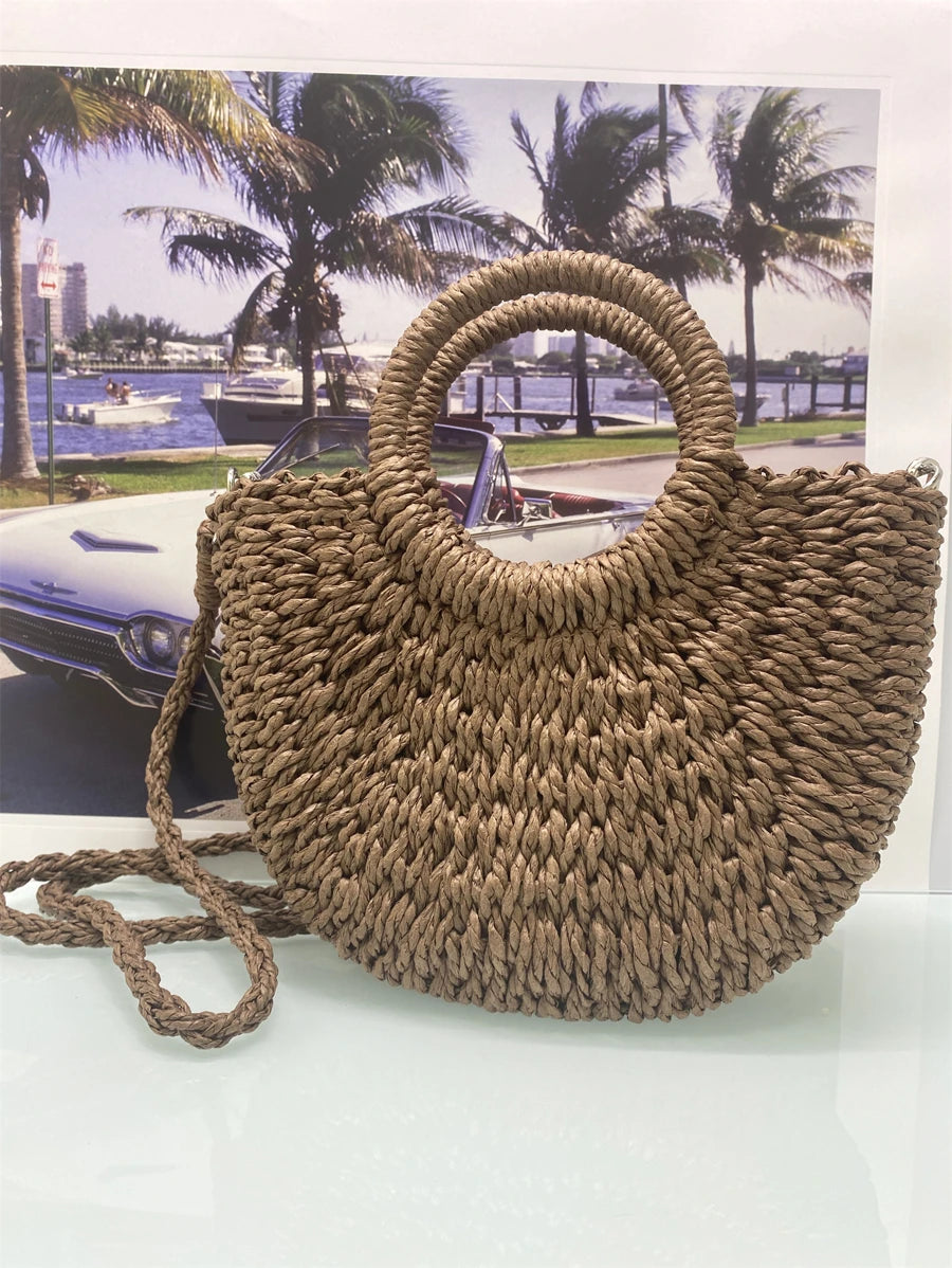 Bolsa de Mão e Transversal em Palha